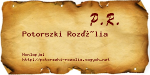 Potorszki Rozália névjegykártya